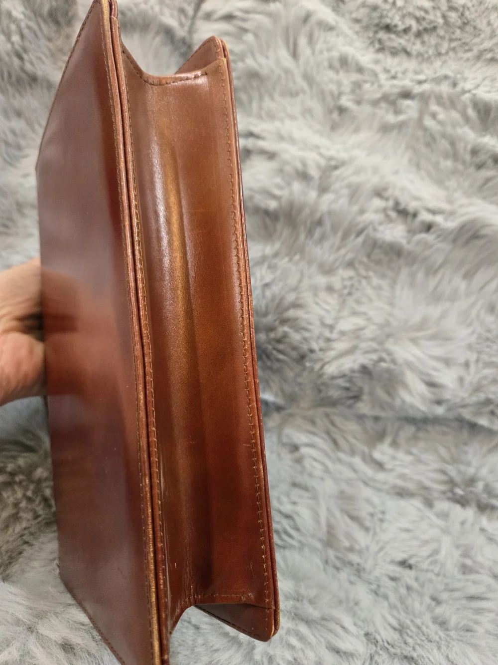 Structured Cognac Leather Top-Handle Tote